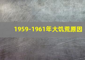 1959-1961年大饥荒原因