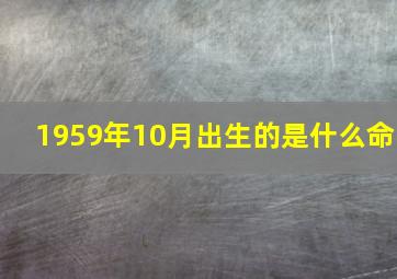 1959年10月出生的是什么命