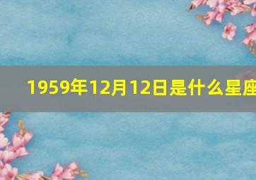 1959年12月12日是什么星座