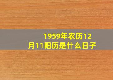 1959年农历12月11阳历是什么日子