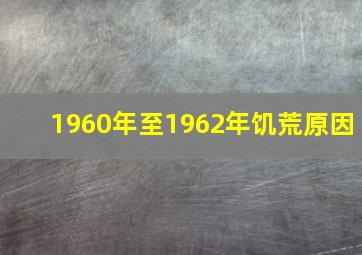 1960年至1962年饥荒原因