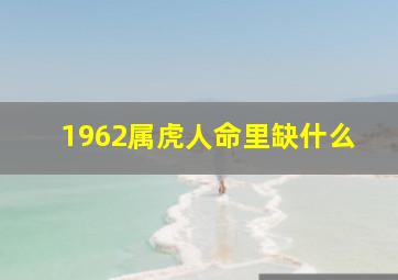 1962属虎人命里缺什么