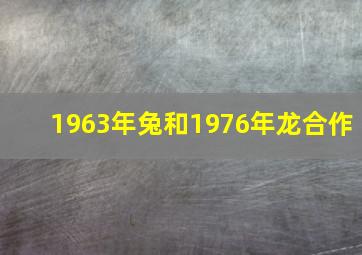 1963年兔和1976年龙合作