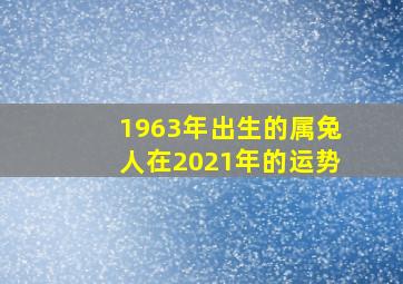 1963年出生的属兔人在2021年的运势