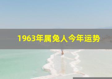 1963年属兔人今年运势