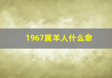 1967属羊人什么命