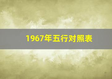 1967年五行对照表