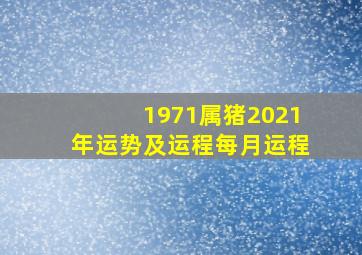 1971属猪2021年运势及运程每月运程