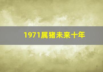 1971属猪未来十年