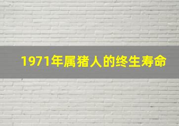 1971年属猪人的终生寿命