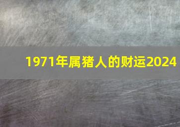 1971年属猪人的财运2024