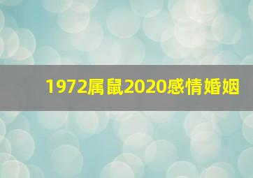 1972属鼠2020感情婚姻