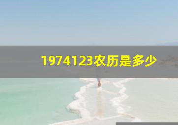 1974123农历是多少