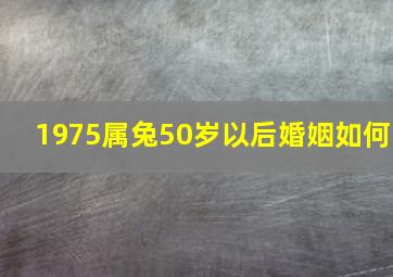 1975属兔50岁以后婚姻如何