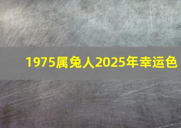 1975属兔人2025年幸运色