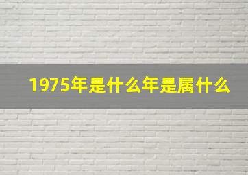 1975年是什么年是属什么