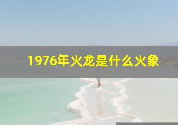 1976年火龙是什么火象