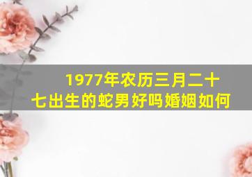 1977年农历三月二十七出生的蛇男好吗婚姻如何