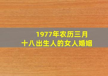 1977年农历三月十八出生人的女人婚姻