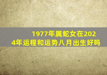 1977年属蛇女在2024年运程和运势八月出生好吗