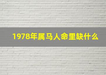 1978年属马人命里缺什么