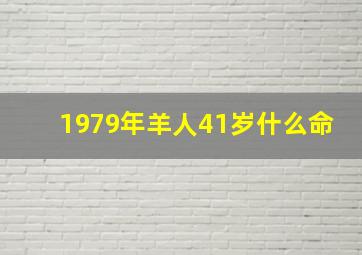 1979年羊人41岁什么命