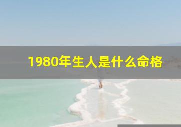 1980年生人是什么命格