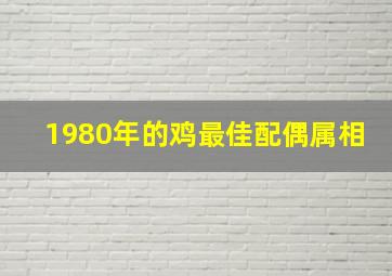 1980年的鸡最佳配偶属相