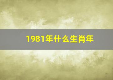 1981年什么生肖年