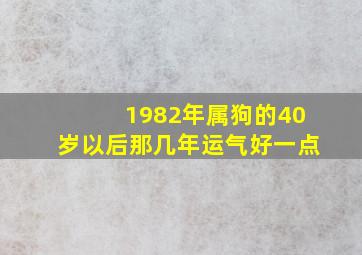 1982年属狗的40岁以后那几年运气好一点