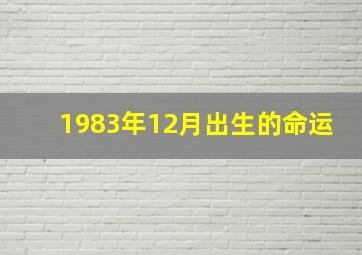 1983年12月出生的命运