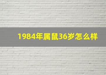 1984年属鼠36岁怎么样