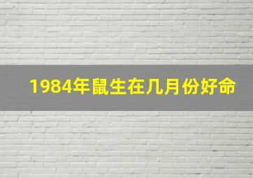 1984年鼠生在几月份好命