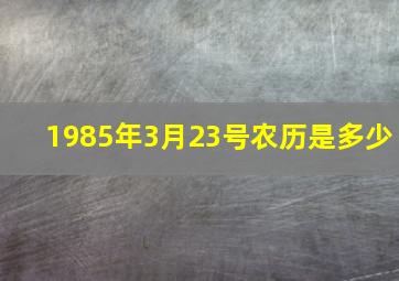 1985年3月23号农历是多少