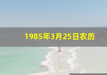 1985年3月25日农历