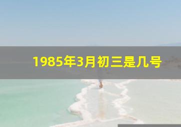 1985年3月初三是几号