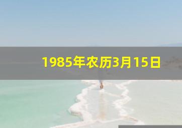 1985年农历3月15日