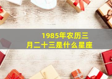 1985年农历三月二十三是什么星座