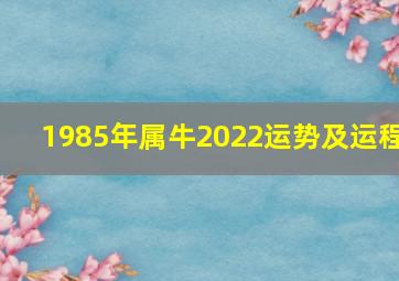 1985年属牛2022运势及运程