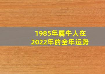 1985年属牛人在2022年的全年运势