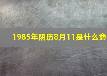 1985年阴历8月11是什么命