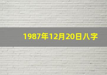 1987年12月20日八字