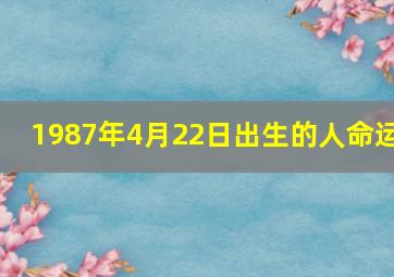 1987年4月22日出生的人命运