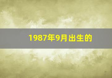 1987年9月出生的