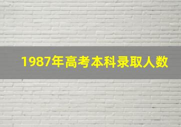 1987年高考本科录取人数