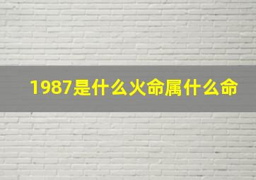 1987是什么火命属什么命