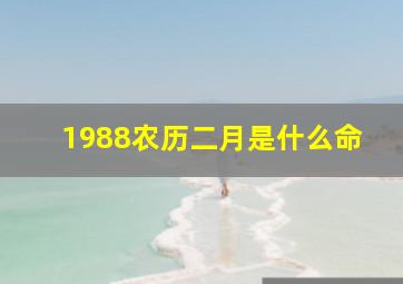 1988农历二月是什么命