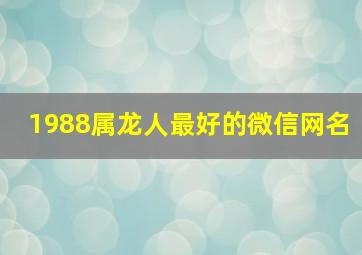 1988属龙人最好的微信网名