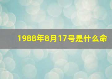 1988年8月17号是什么命