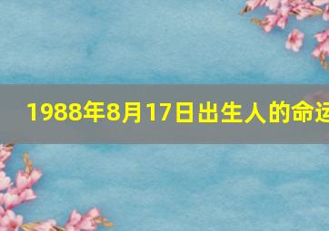 1988年8月17日出生人的命运